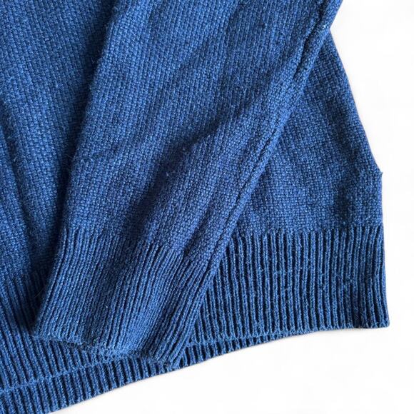 Vintage Polo by Ralph Lauren Navy Blue 3/4 Zip Sweater Large Silk Preppy Casual - Picture 5 of 8